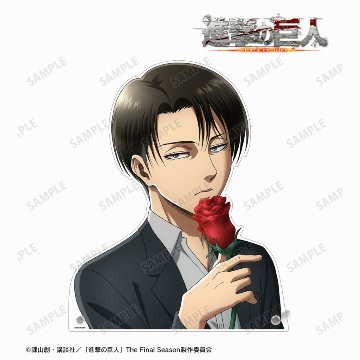 進撃の巨人 描き下ろし リヴァイ Flower Shop ver. 特大ダイカットアクリルパネルの画像