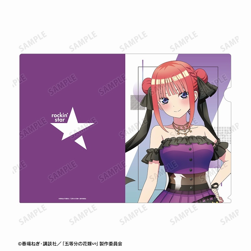 五等分の花嫁∽ rockin’starコラボ 描き下ろし 中野二乃 ロックアイドルver. クリアファイルの画像