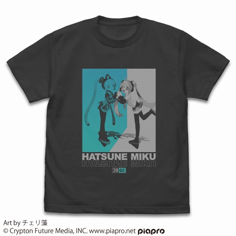 【Lサイズ】初音ミク Tシャツ チェリ藻 Ver./SUMI-Lの画像