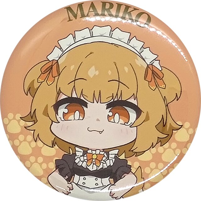 缶バッジK（まりこ）の画像