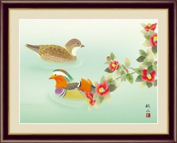 日本の名画　 花鳥画　　冬飾り画像