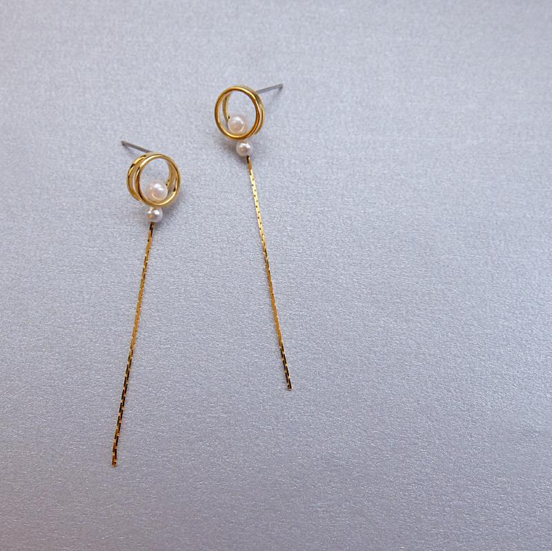 double ring petit long　-gold- の画像