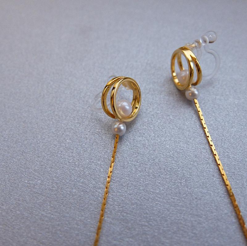 double ring petit long　-gold- の画像