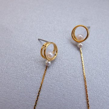 double ring petit long　-gold- の画像