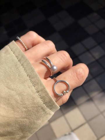 twist ring　-silver925-　(淡水パール)の画像