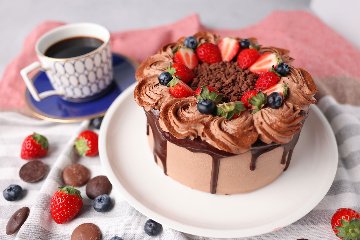 バースデーケーキ　チョコレートケーキの画像