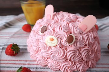 バースデーケーキ　デコレーションうさぎの画像