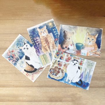 くまくらガハク描き下ろしCIT名物猫ポストカード画像