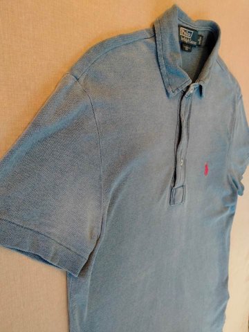 ポロ ラルフローレン Polo Ralph Lauren インディゴ染め ポロシャツ 半袖 シャツ（USED品）画像