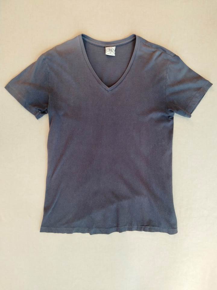 RRL ダブルアールエル Ralph Lauren ラルフローレン Vネック Tシャツ S チューブ ネイビー 紺（USED品）画像