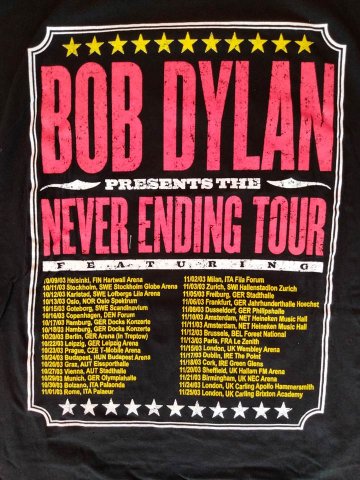ボブ・ディラン Bob Dylan Tシャツ ブラック XL（USED品）画像