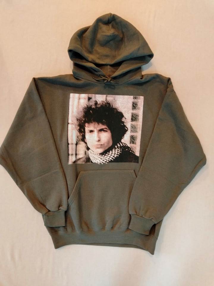 ボブ・ディラン Bob Dylan スウェット パーカー オリーブグリーン M マーク・ノップラー 長袖 フード シャツ（USED品）の画像
