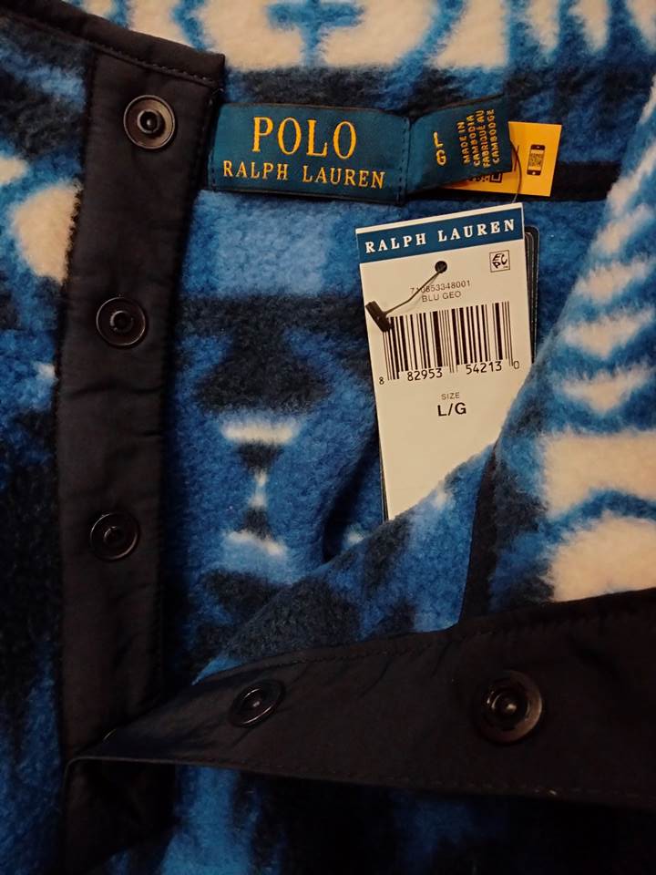 ポロ ラルフローレン Polo Ralph Lauren ネイティブ フリース プルオーバー ジャケット ブルー画像