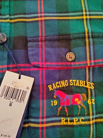 ポロ ラルフローレン シャツ エルボーレザーパッチ タータンチェックの画像