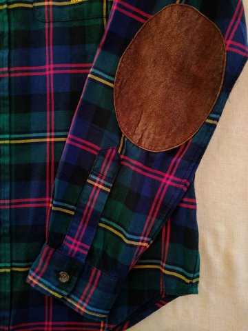 ポロ ラルフローレン シャツ エルボーレザーパッチ タータンチェックの画像