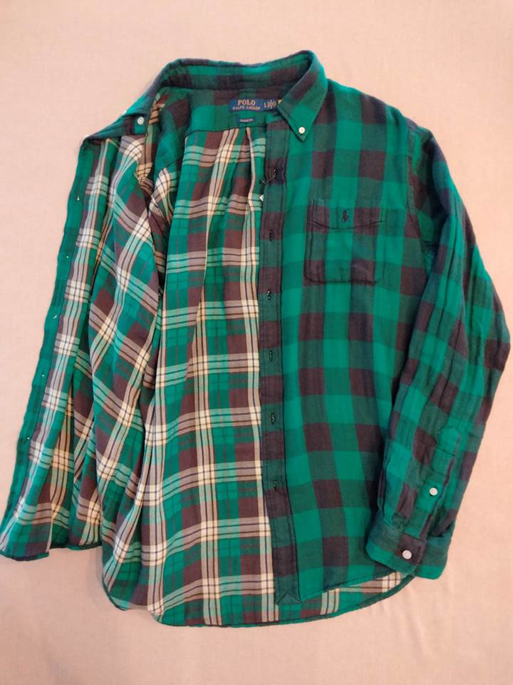 ポロ ラルフローレン ボタンダウンシャツ グリーン ネルシャツの画像