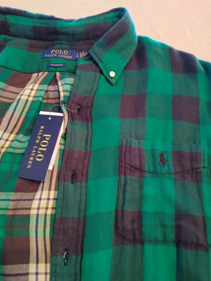 ポロ ラルフローレン ボタンダウンシャツ グリーン ネルシャツの画像