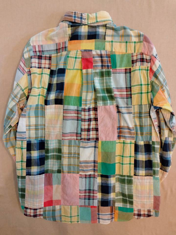 ポロ ラルフローレン パッチワーク プルオーバー ボタンダウンシャツ（USED品）の画像