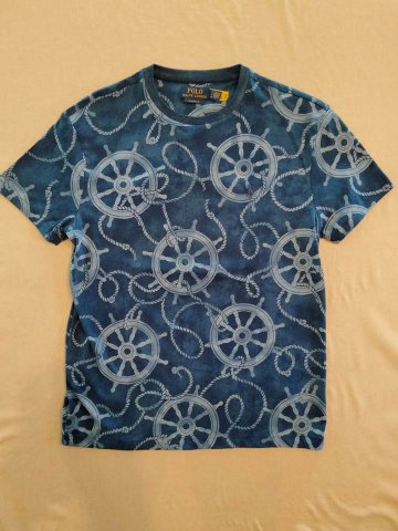 ポロ ラルフローレン Tシャツ インディゴ 総柄 Polo Ralph Lauren シャツ 半袖の画像