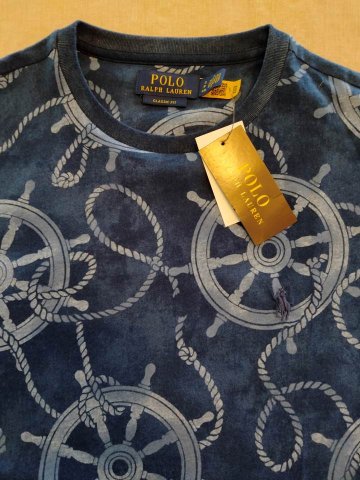 ポロ ラルフローレン Tシャツ インディゴ 総柄 Polo Ralph Lauren シャツ 半袖の画像