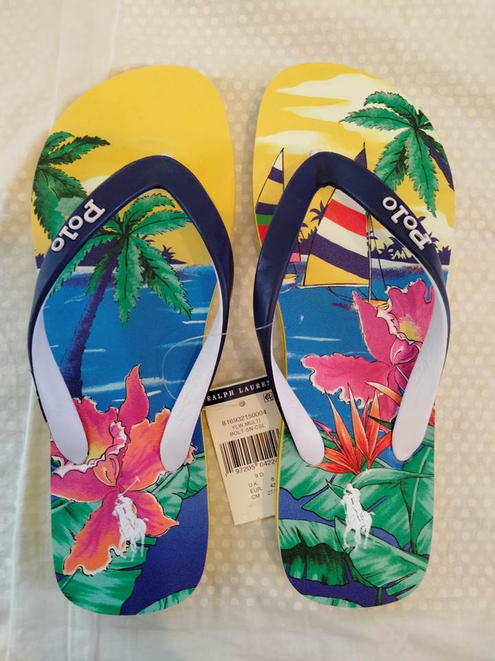 ポロ ラルフローレン ビーチサンダル イエローの画像