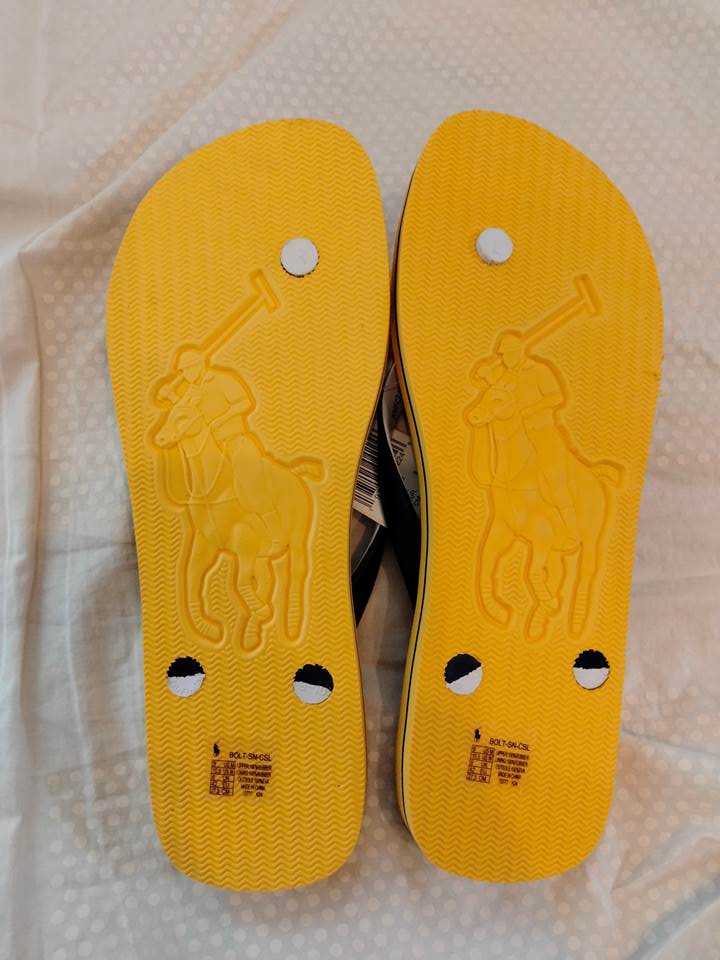 ポロ ラルフローレン ビーチサンダル イエローの画像