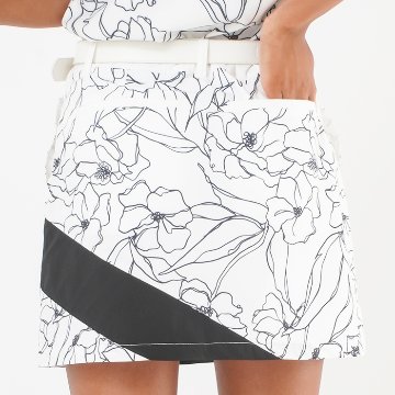 モノトーン花柄スカート画像