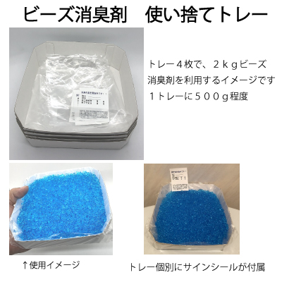 イーエコスビーズ消臭剤用使い捨てトレー４枚入り（ビーズ２Kg１袋分量分） 	の画像