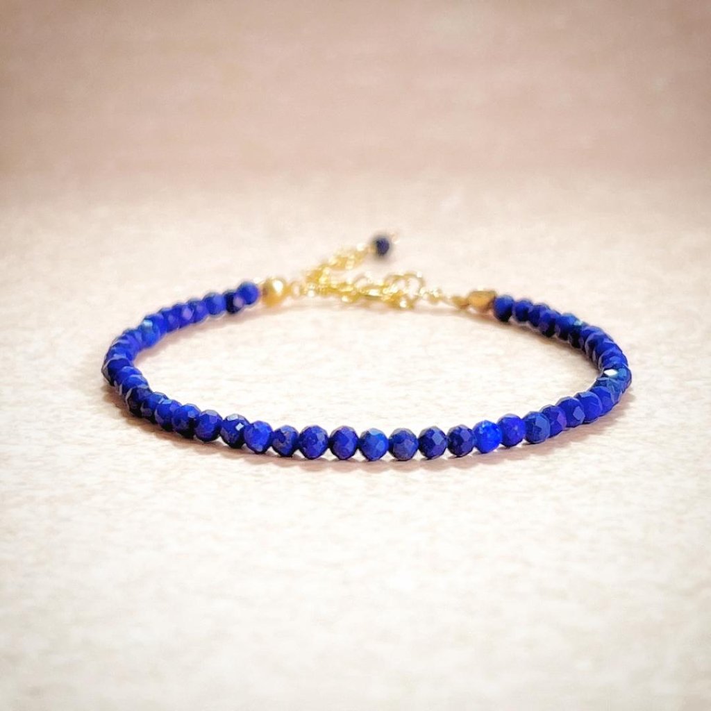 ラピスラズリの一連ブレスレット「その先へ」14kgfの画像