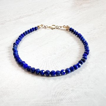 ラピスラズリの一連ブレスレット「その先へ」14kgfの画像