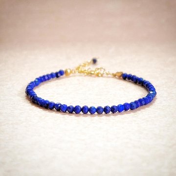 ラピスラズリの一連ブレスレット「その先へ」14kgfの画像