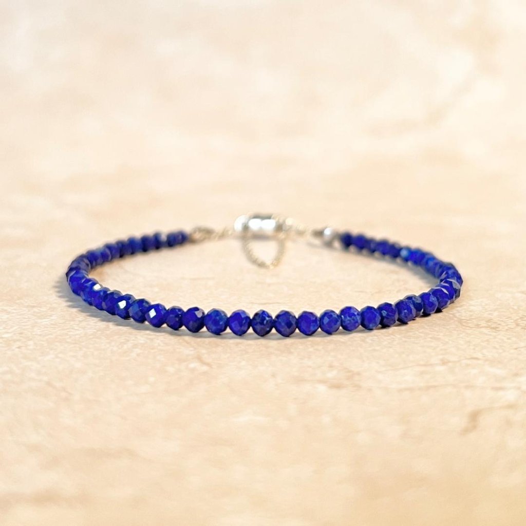 ラピスラズリの一連ブレスレット「その先へ」silver925の画像
