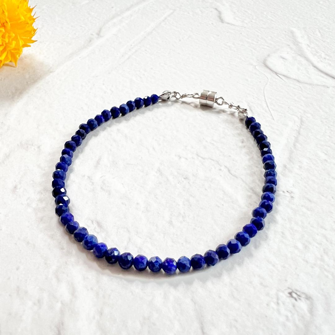 ラピスラズリの一連ブレスレット「その先へ」silver925の画像