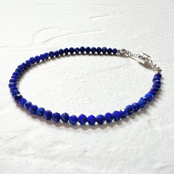 ラピスラズリの一連ブレスレット「その先へ」silver925の画像