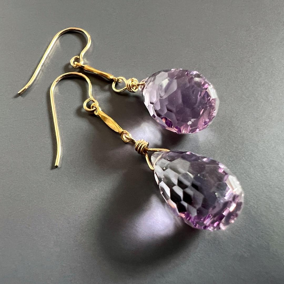 「紫の螺旋階段」アメジストのイヤリング/ピアス　14kgfの画像