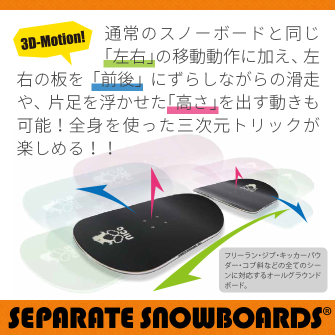 【SALE】スタンダードモデル イロドリ＜IRODORI＞ セパレートスノーボード ニコ  nico STD画像