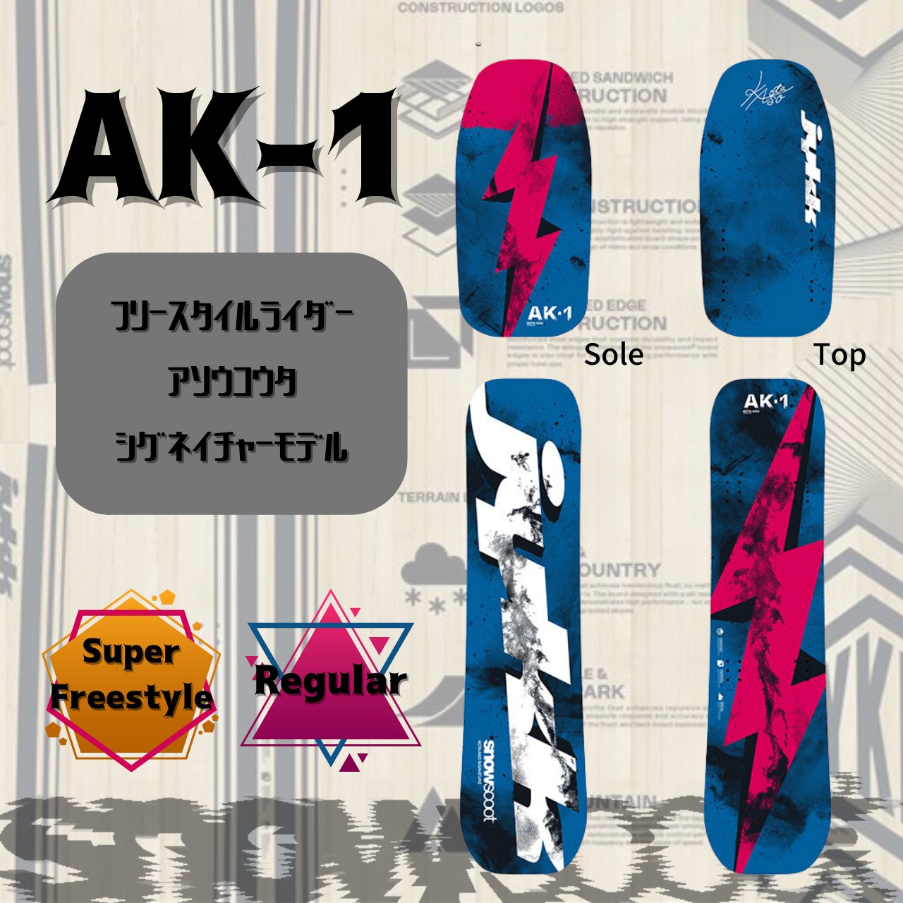 jykk AK-1 ボード Super Freestyle （スーパーフリースタイル）Board set ISOソール画像