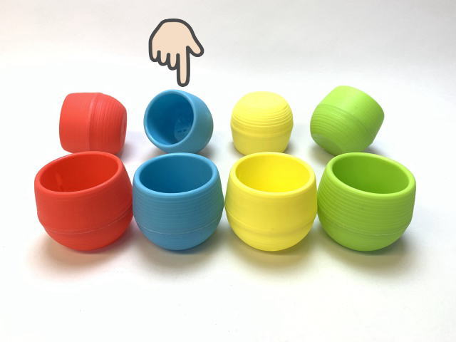 カラフルボール型プラ鉢-2号-青画像