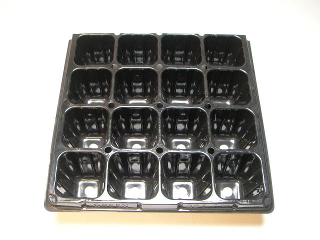 2号プラ鉢ぴったり整理トレイ-厚(ハード)：4×4=16鉢用[セルトレイ/セルトレー]※空トレイの画像