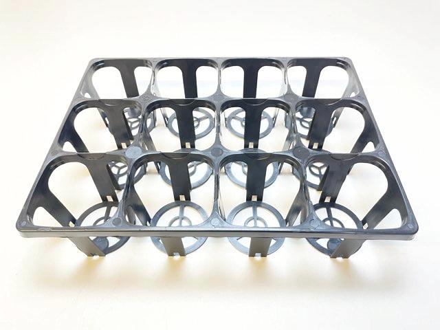 9cmポットや2.5～3号鉢用四角型枠(標準一般)トレイ：ハーフ(3×4=12鉢用)[254GW]※プレステラ対応ハーフトレイは、別にあります。の画像
