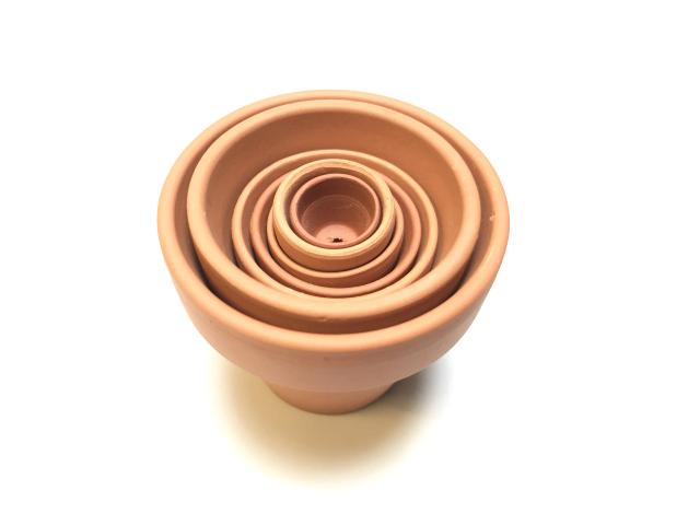 テラコッタ鉢-超ミニシリーズ7サイズ(各1)お試しセット(0.5/0.7/0.8/1/1.2/1.5/1.8号)※バーコードはがしたらシール跡が目立ちがちの画像