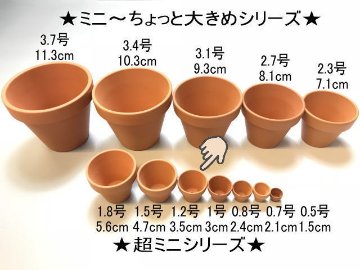 テラコッタ鉢-1.2号/超ミニ(小)(外径φ3.5×高さ3cm/★小さい方から...No.5)画像
