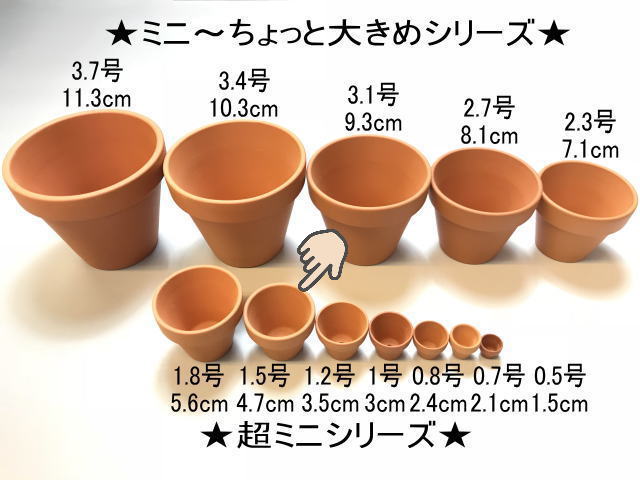 テラコッタ鉢-1.5号/超ミニ(中)(外径φ4.7×高さ4cm/★小さい方から...No.6)画像
