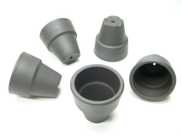 黒陶器ミニ鉢-1.5号/超ミニ黒中(φ4.6×H4.8)※多少の欠けご容赦下さいの画像