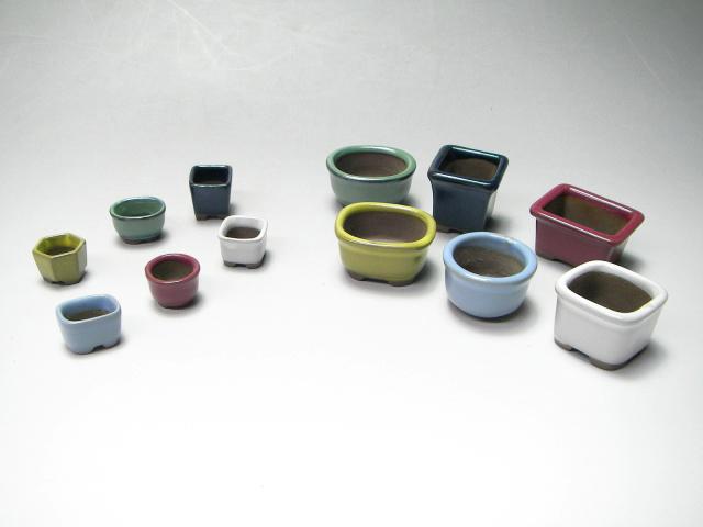 [国産]豆陶器鉢-極ミニ 6個セット(直径φ1.6-2.0cm/高1.3-1.7cm：画像の小さい方)画像