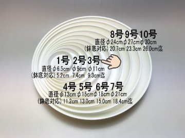 受皿-3号白(φ約11cm×高さ2.0cm)鉢皿※鉢底直径φ9.3cm迄の鉢がギリギリ入るサイズ画像