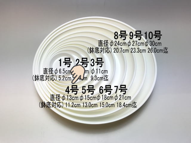 受皿-4号白(φ約13cm×高さ2.3cm)鉢皿※鉢底直径φ11.2cm迄の鉢がギリギリ入るサイズの画像