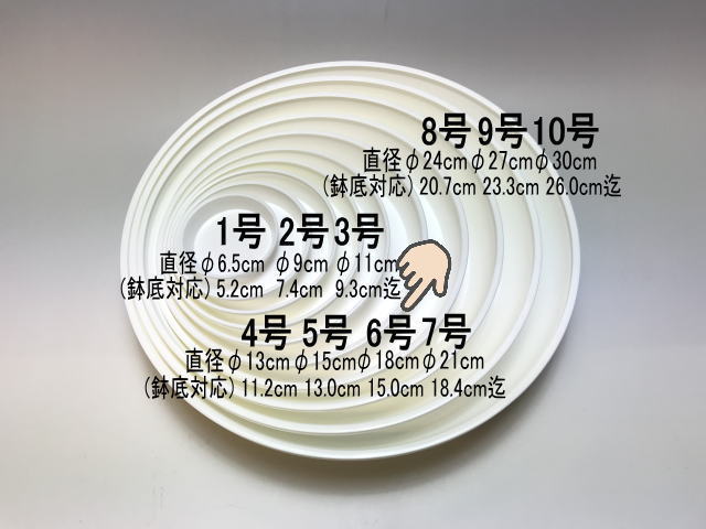 受皿-6号白(φ約18cm×高さ2.9cm)鉢皿※鉢底直径φ15.5cm迄の鉢がギリギリ入るサイズの画像