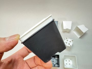 2号プラ鉢四角型-白色-ミニサイズ[w]の画像