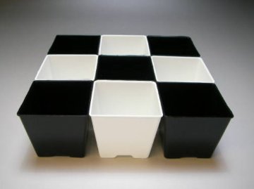 2号プラ鉢四角型-白色-ミニサイズ[w]画像
